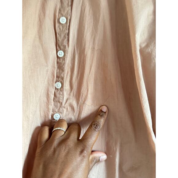 MYSAYANG Handmade 100% Cotton Button Front Blouse One Size Tan - Picture 7 of 8